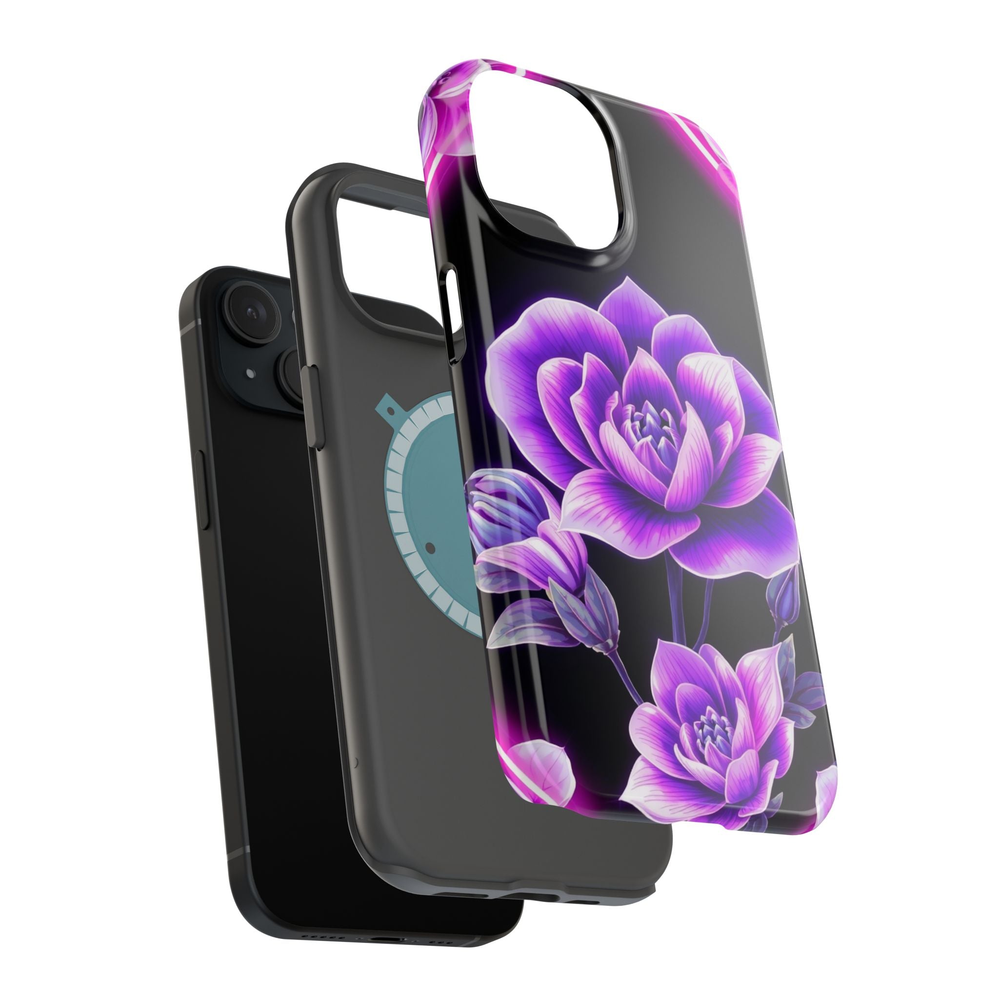 iPhone Floral Ombre Neon Cyberpunk Bold Modern Everyday Snap Case · iPhone Case