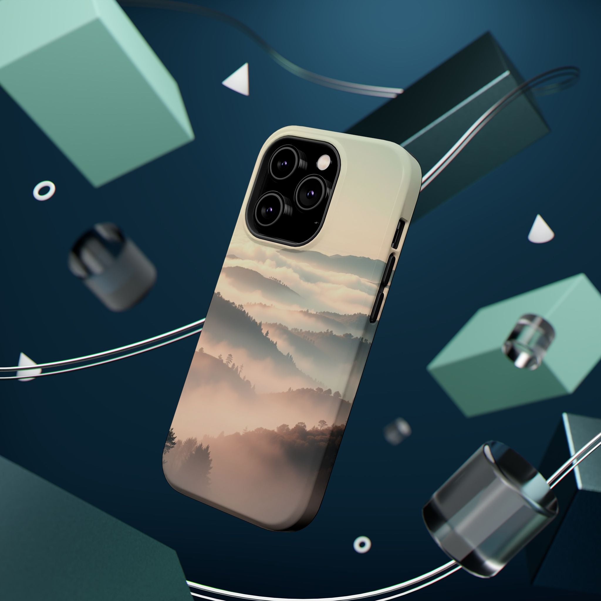iPhone Mint And Blush Fog Rolling Over Hills Slim iPhone Everyday · iPhone Case