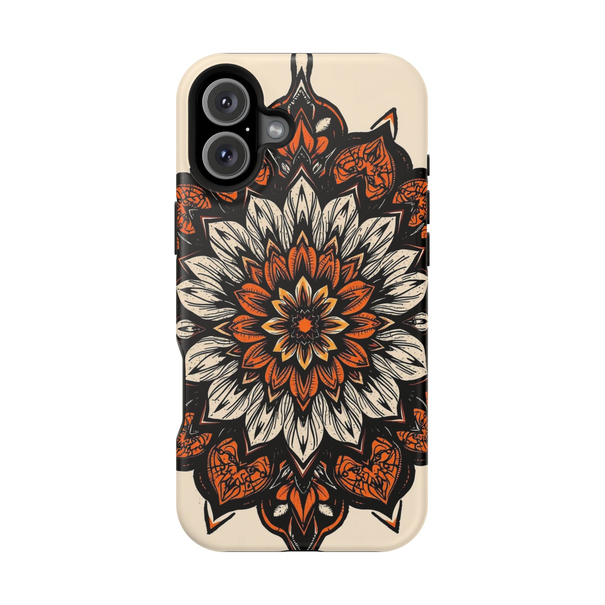 iPhone Burnt Orange And Sand Floral Mandala Slim Snap Cas Carry Case · iPhone Ca