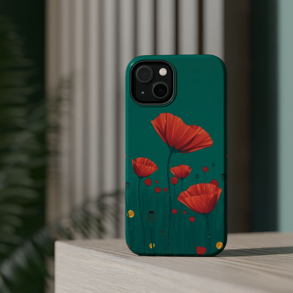 iPhone Earthy Poppy Field Design Bold Modern Everyday Snap Case · iPhone Case