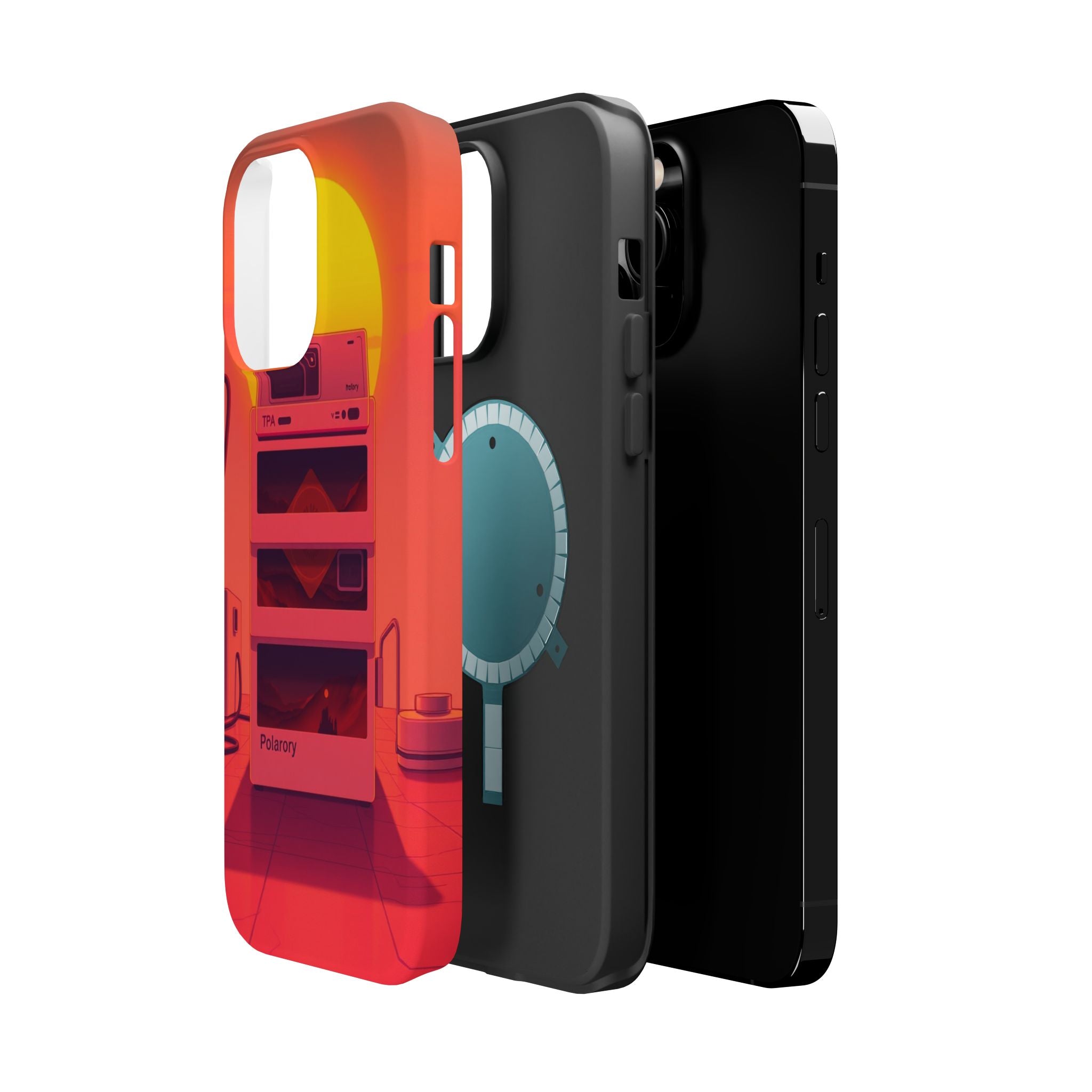 iPhone Polaroid Stack Memory Neon Cyberpunk Slim Everyday Designer Case · iPhone