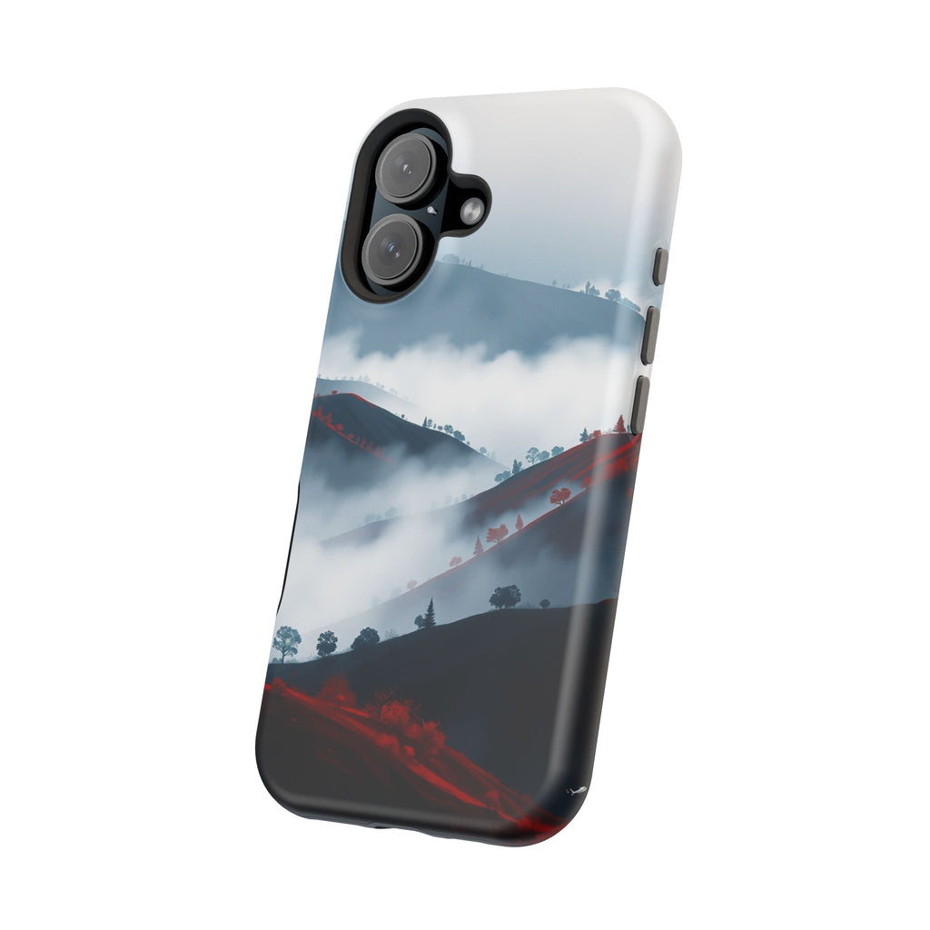 iPhone Black And Crimson Fog Rolling Over Hills Soft iPhone Finish · iPhone Case