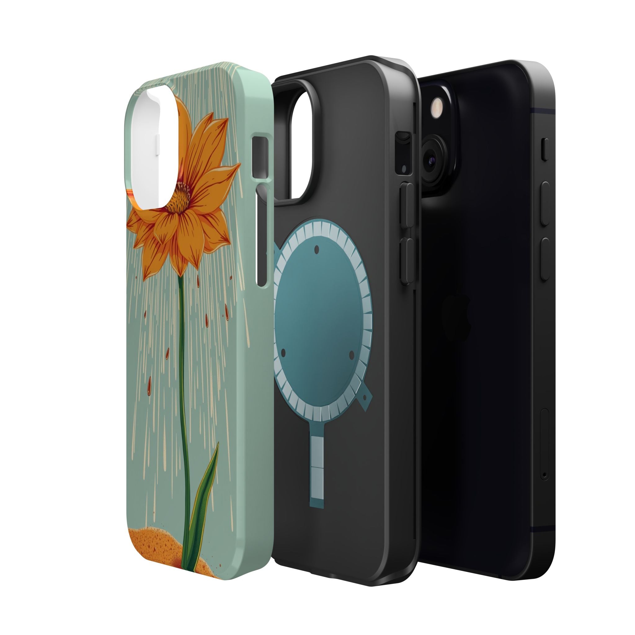 iPhone Spring Shower Bloom Vintage Retro Poster Soft iPhone Finish · iPhone Case
