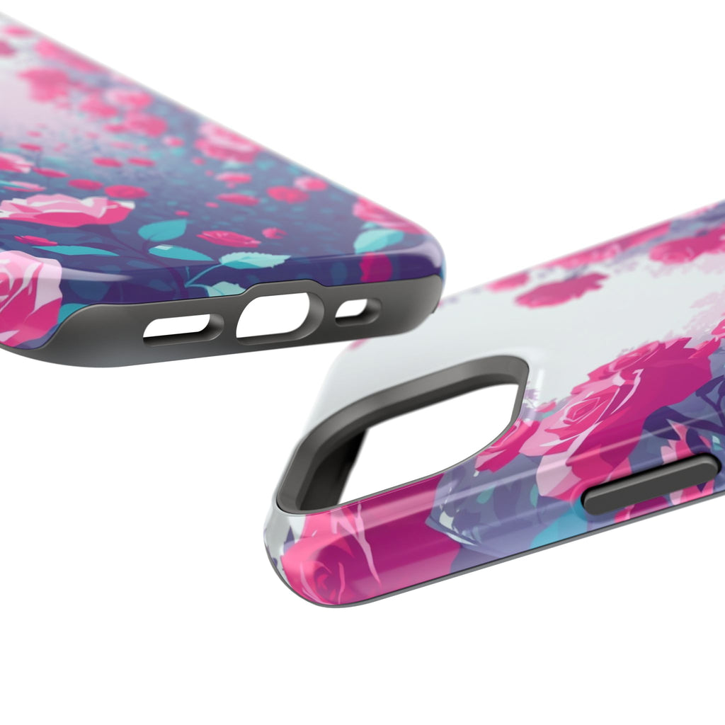 iPhone Cyan And Magenta Rose Garden Slim Everyday Designer Case · iPhone Case