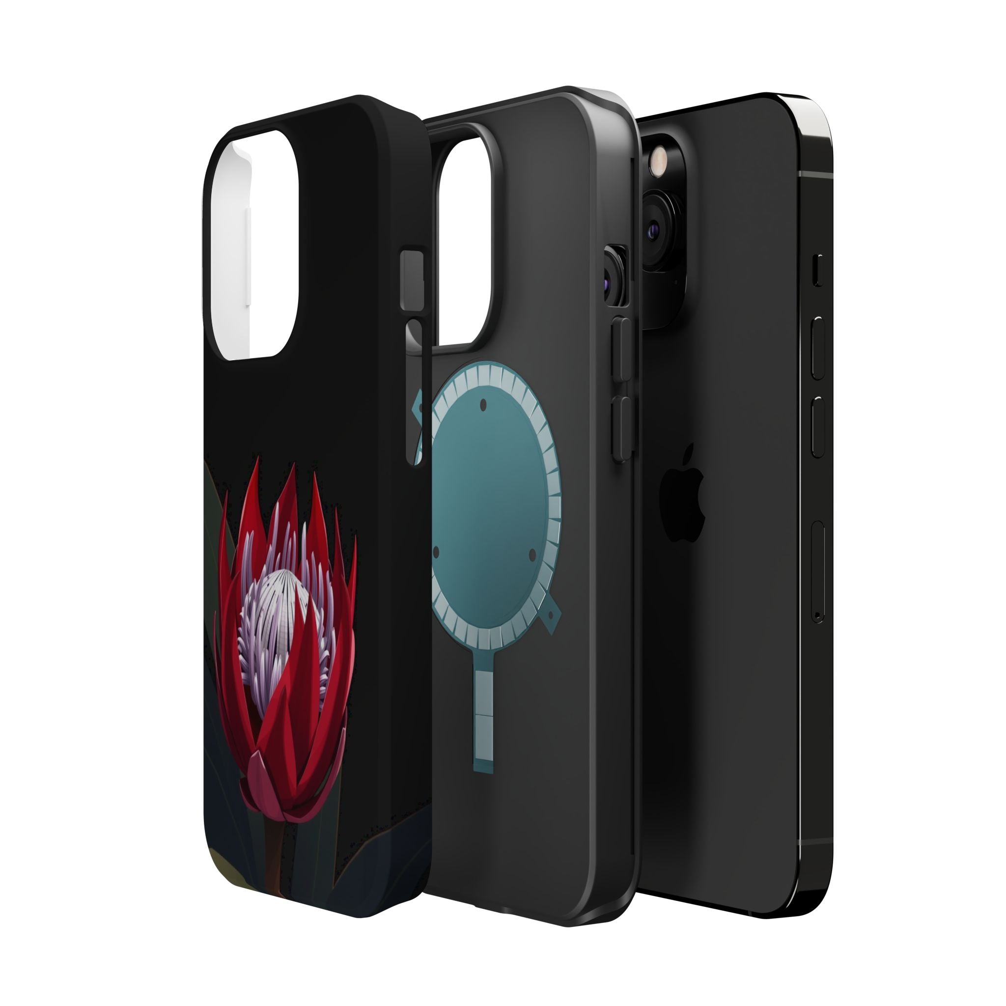 iPhone Black And Crimson Protea Bold Slim Everyday Designer Case · iPhone Case