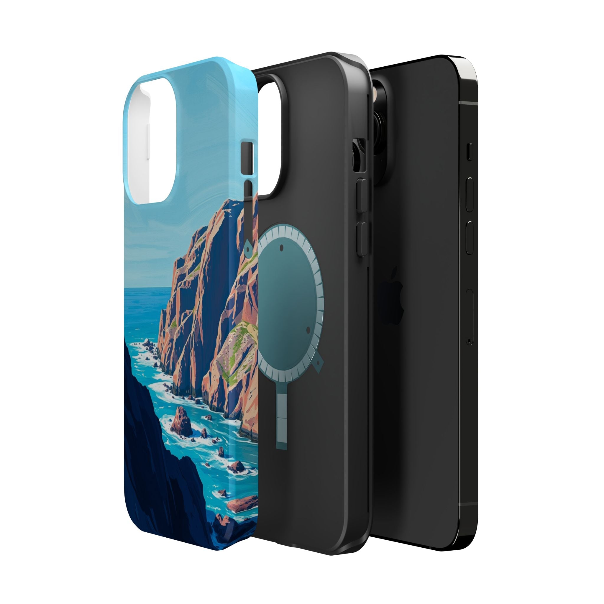 iPhone Rocky Coastline Oil Painting Impressionist iPhone Clean Minimal · iPhone