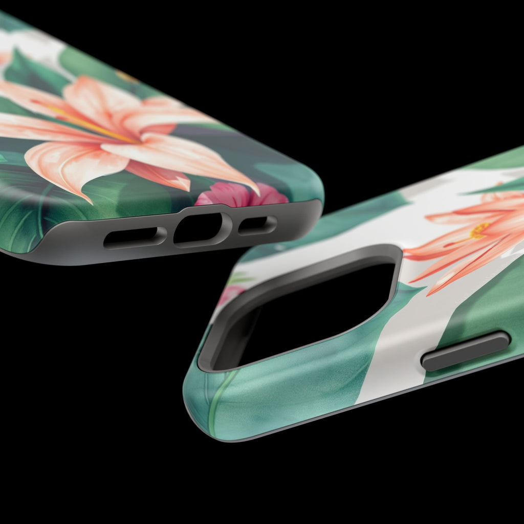 iPhone Tropical Bloom Sage And Ivory Slim Snap Case Gal · iPhone Case