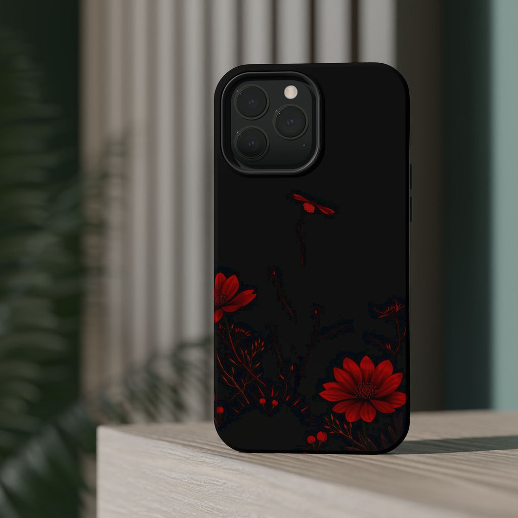 iPhone Black And Crimson Desert Flower Slim Everyday Designer Case · iPhone Case