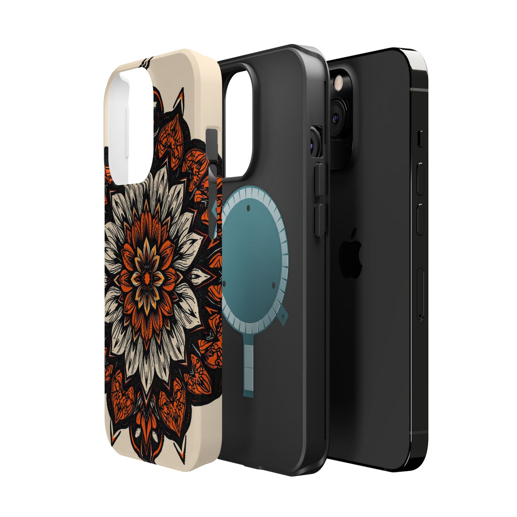 iPhone Burnt Orange And Sand Floral Mandala Slim Snap Cas Carry Case · iPhone Ca