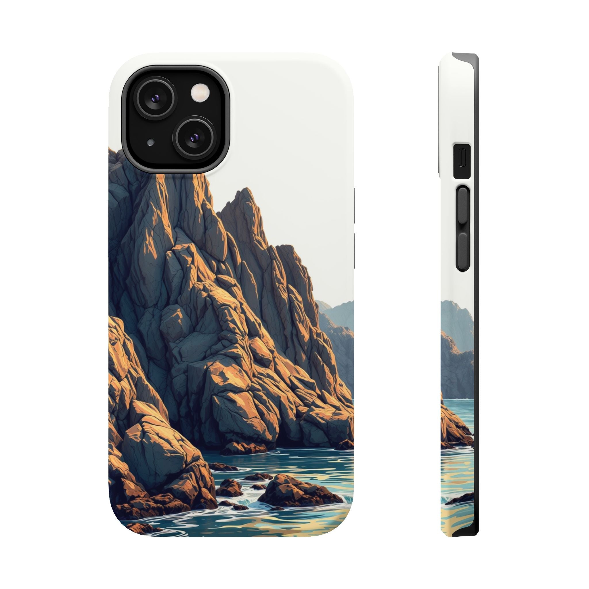 iPhone Mustard And Rust Rocky Coastline Slim Everyday iPhone Designer · iPhone C