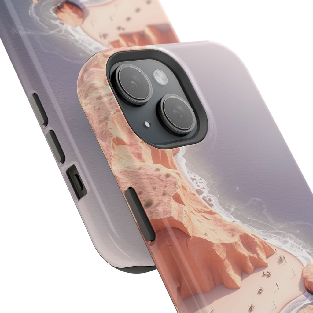 iPhone Rose Pink And Cream Shoreline Aerial Soft iPhone 17 Finish · iPhone Case