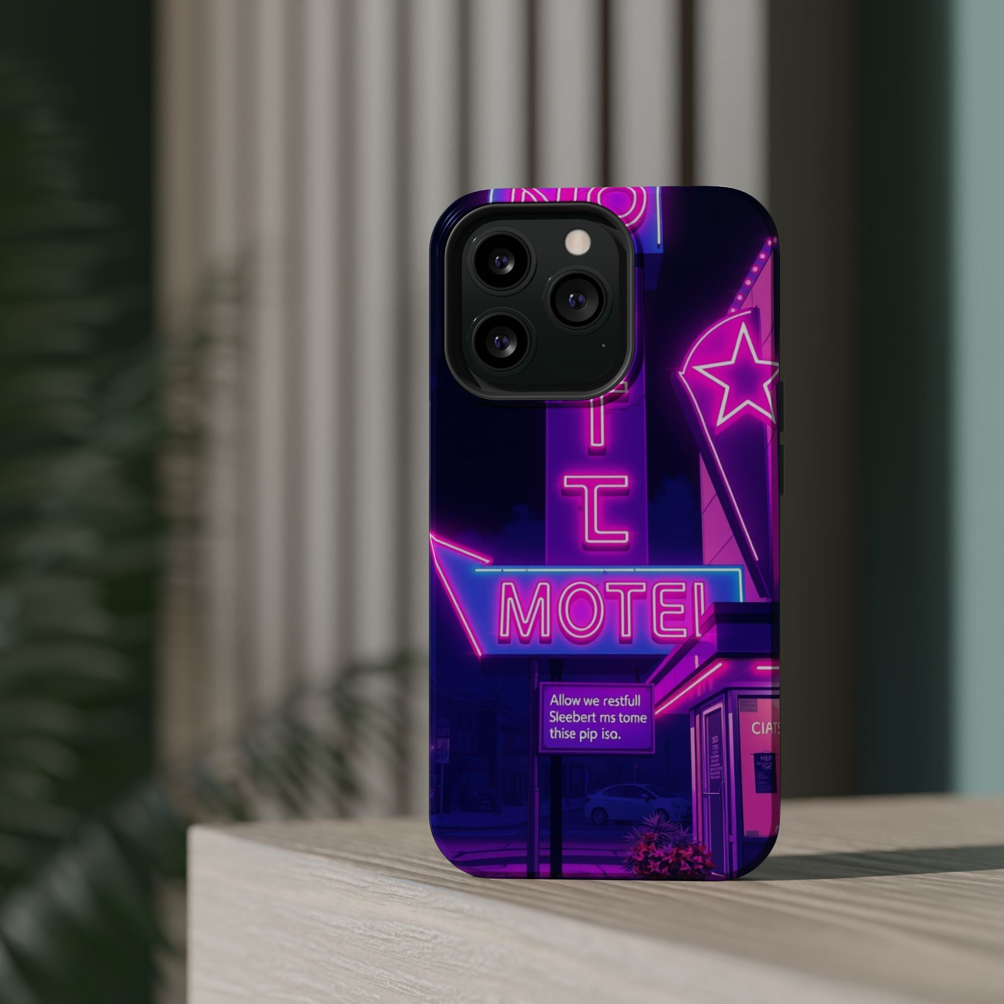 iPhone Neon Sign Motel Enchanted Art Slim Everyday Designer Case · iPhone Case