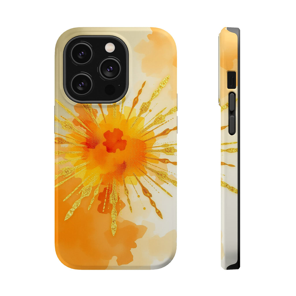 iPhone Mustard And Rust Gold Foil Burst Slim Everyday iPhone Designer · iPhone C