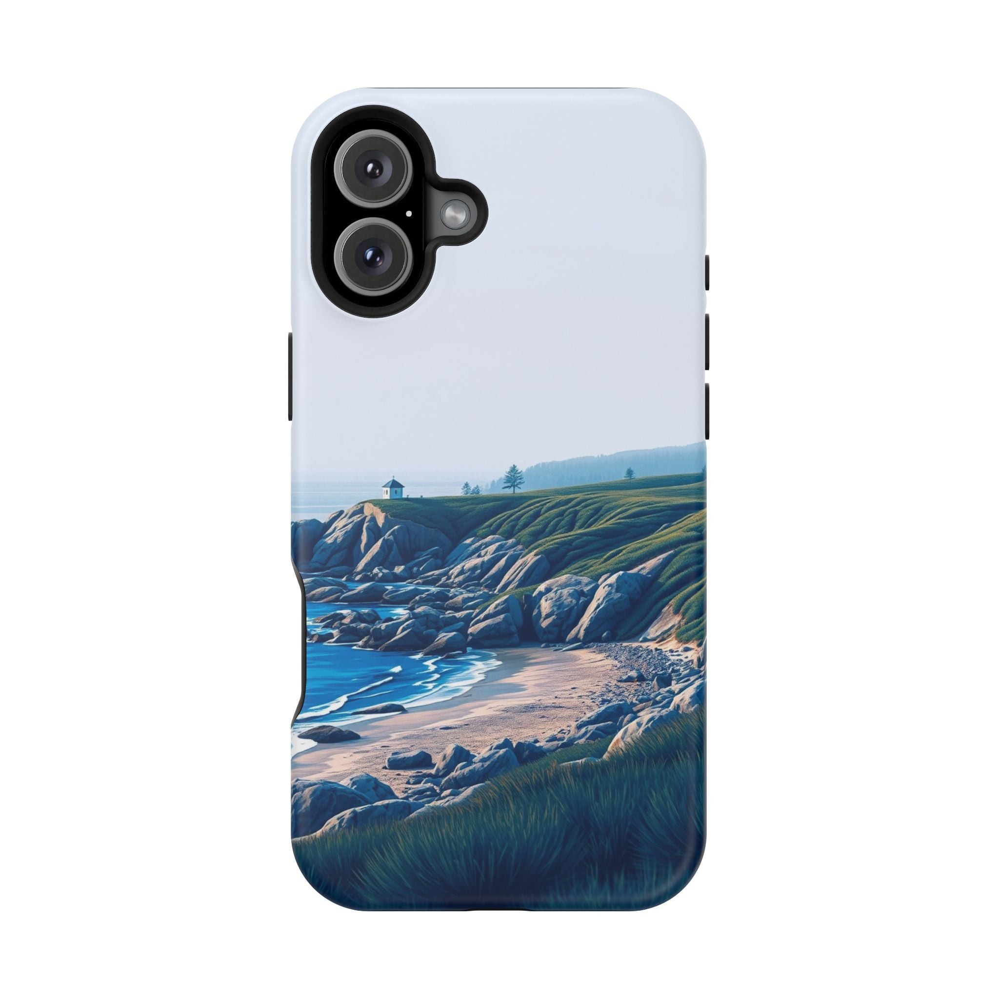 iPhone Midnight Blue And Silver Pebble Beach Soft iPhone 20 Finish · iPhone Case