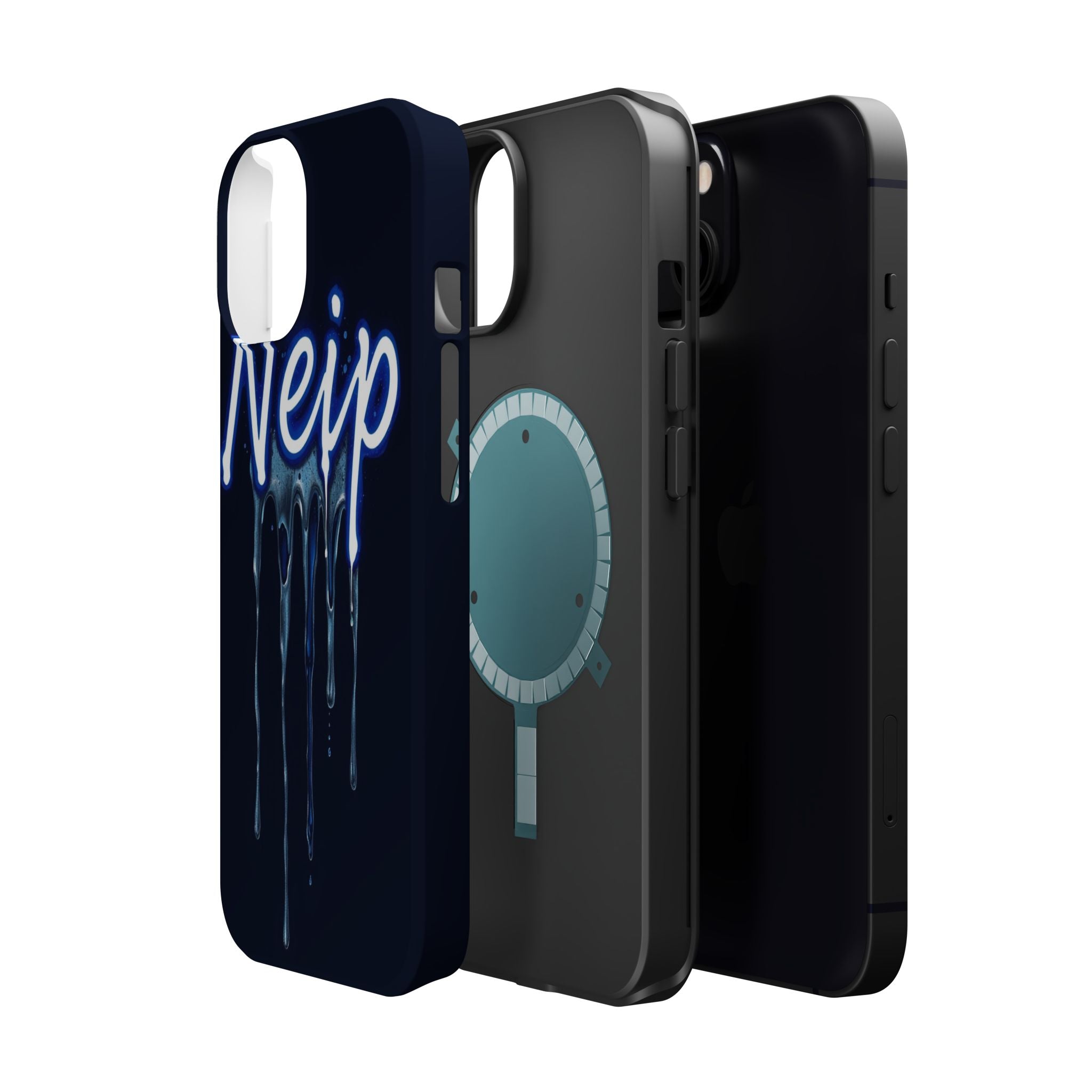 iPhone Midnight Blue And Silver Neon Drip Slim iPhone Everyday Designer · iPhone
