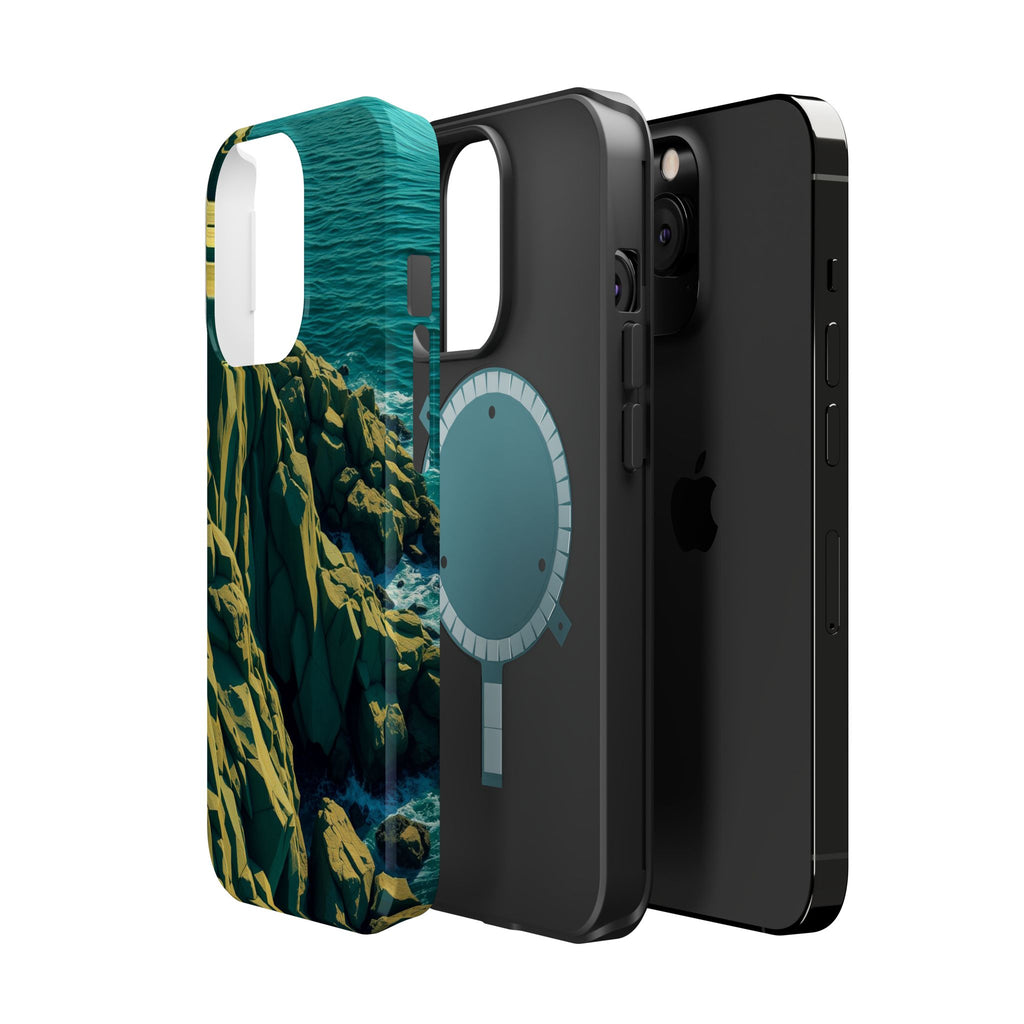 iPhone Emerald Green And Gold Rocky Coastline Slim iPhone Everyday · iPhone Case