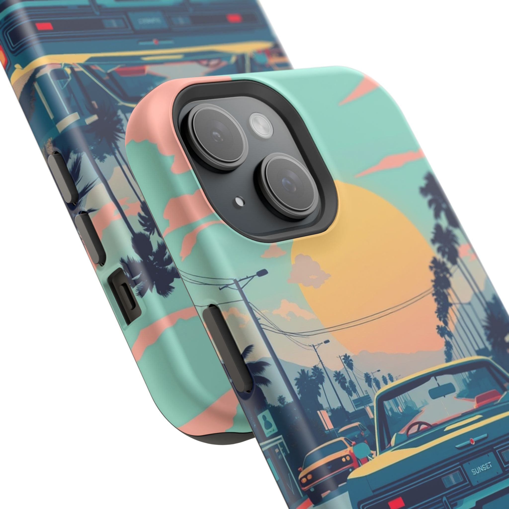 iPhone Sunset Drive 80s Pop Art Bold Slim Everyday Designer Case · iPhone Case