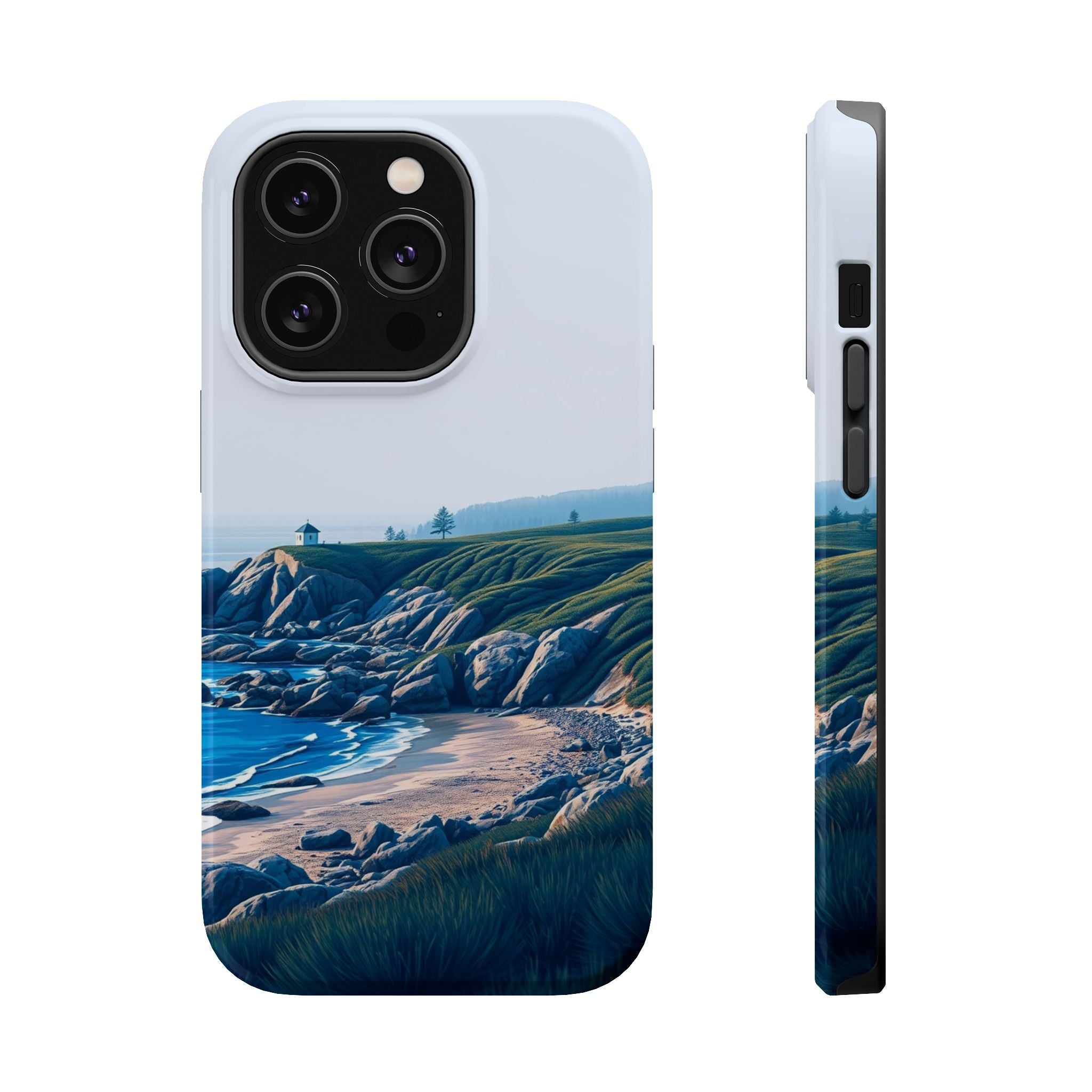 iPhone Midnight Blue And Silver Pebble Beach Soft iPhone 20 Finish · iPhone Case