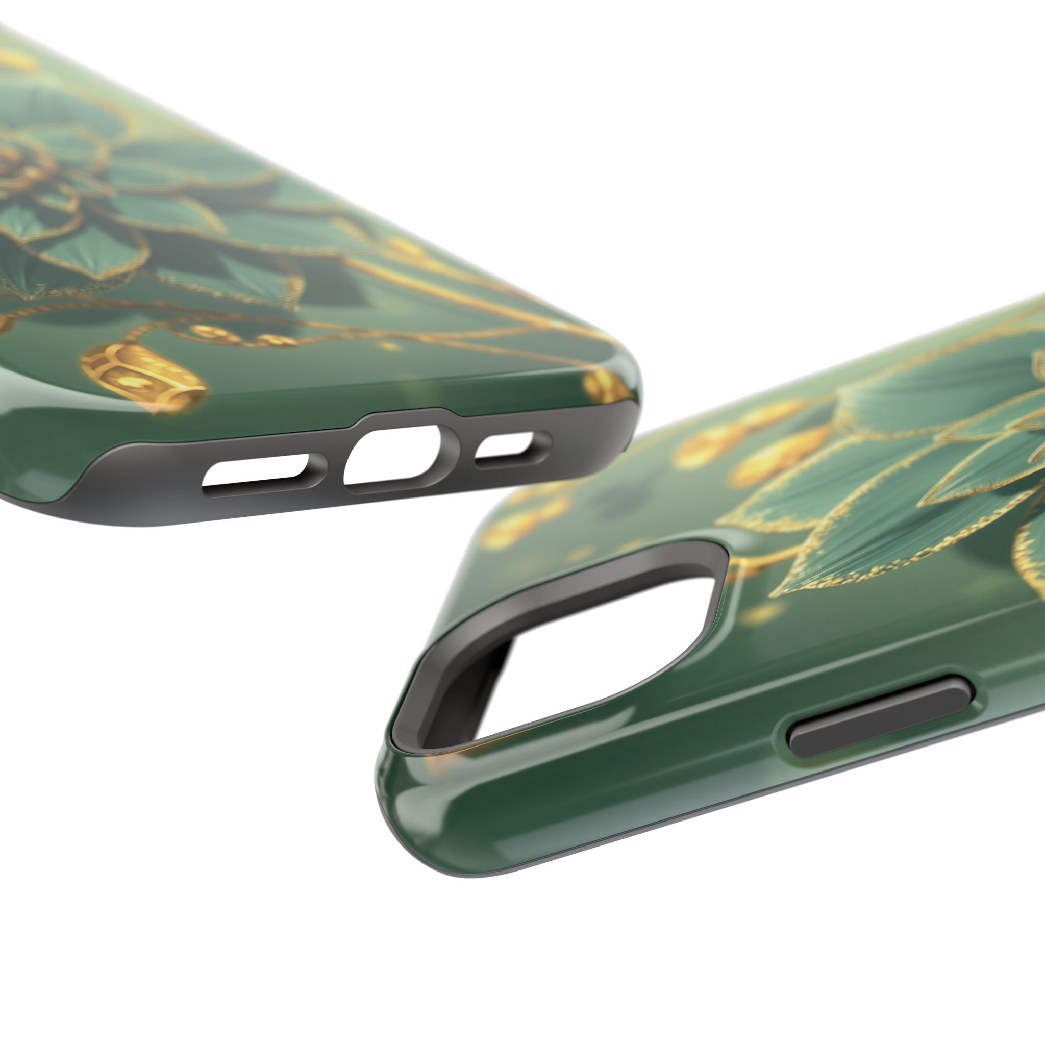 iPhone Floral Gold Foil Pixel Art -Bit Slim Everyday Designer Case · iPhone Case
