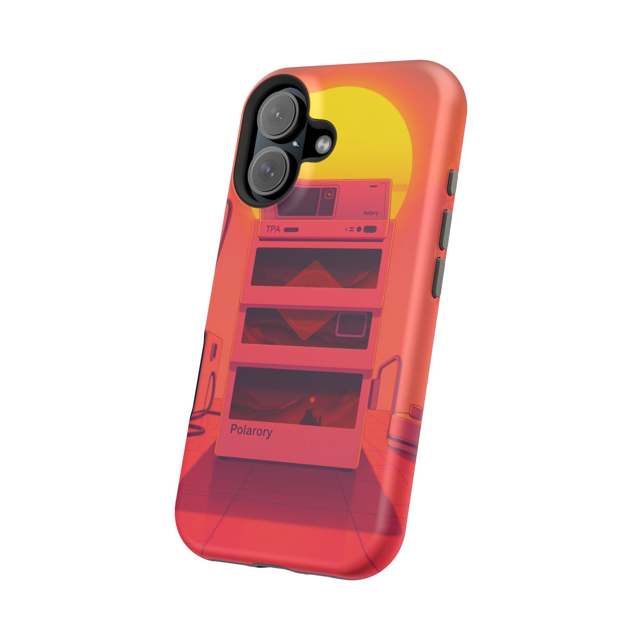 iPhone Polaroid Stack Memory Neon Cyberpunk Slim Everyday Designer Case · iPhone