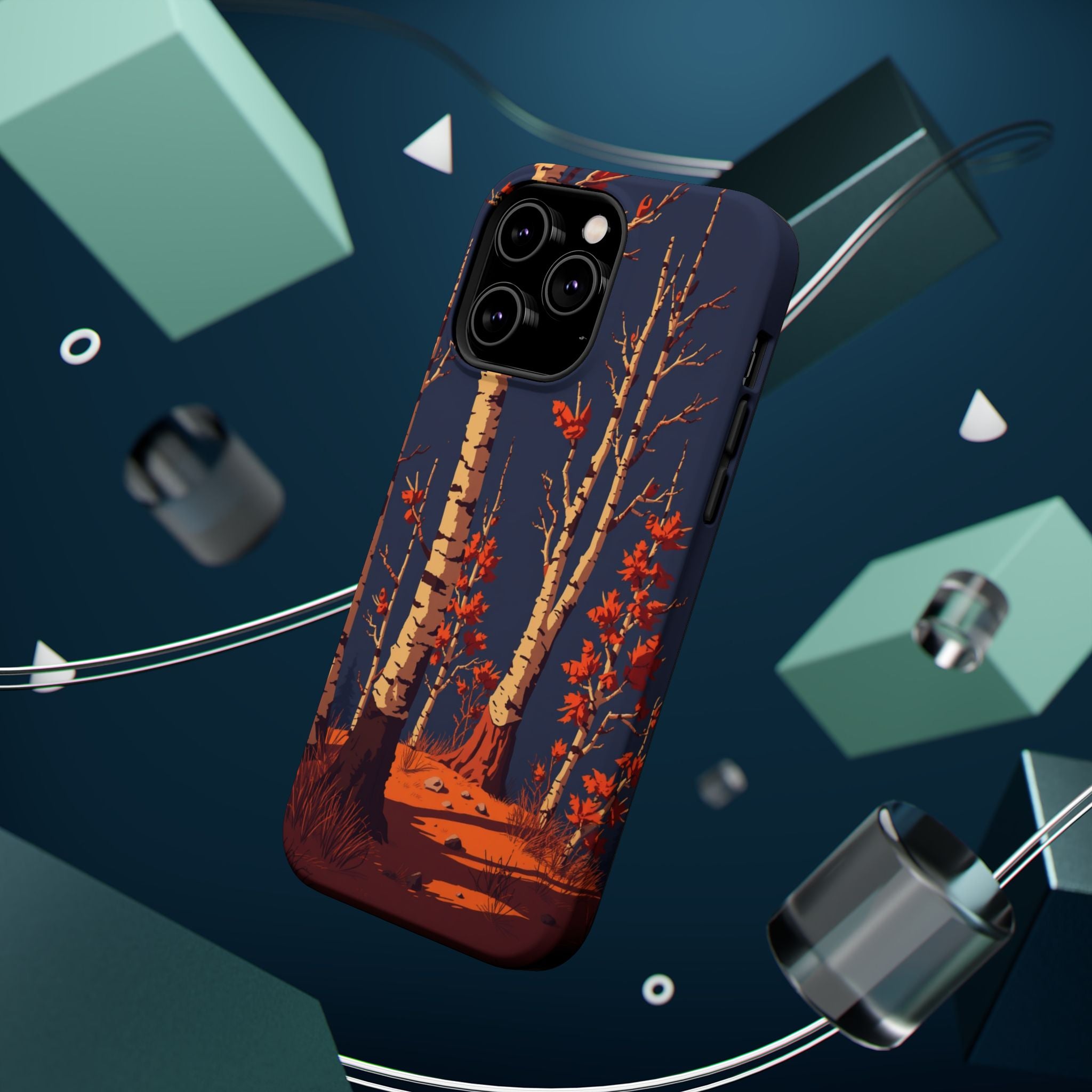 iPhone Birch Grove Pixel Art -Bit Bold Modern Everyday Snap Case · iPhone Case