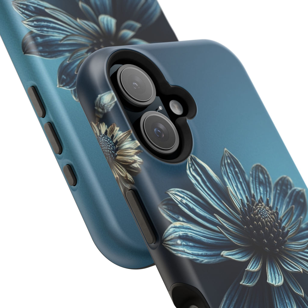 iPhone Midnight Blue And Silver Dried Flower Flat Lay iPhone 15 · iPhone Case