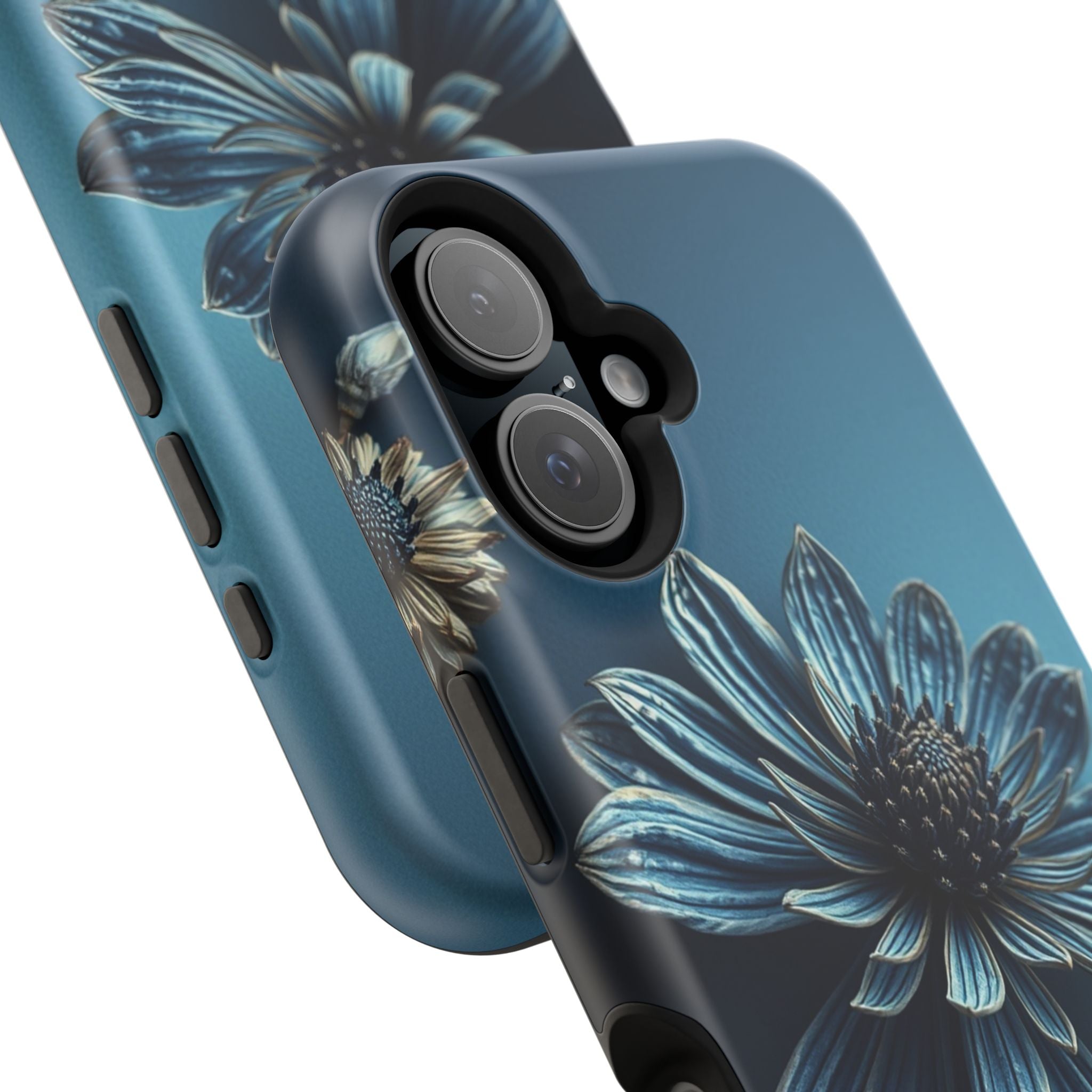 iPhone Midnight Blue And Silver Dried Flower Flat Lay iPhone 15 · iPhone Case