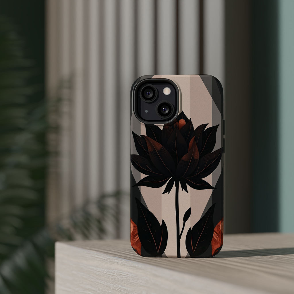 iPhone Charcoal And Copper Floral Silhouette Slim iPhone Everyday · iPhone Case