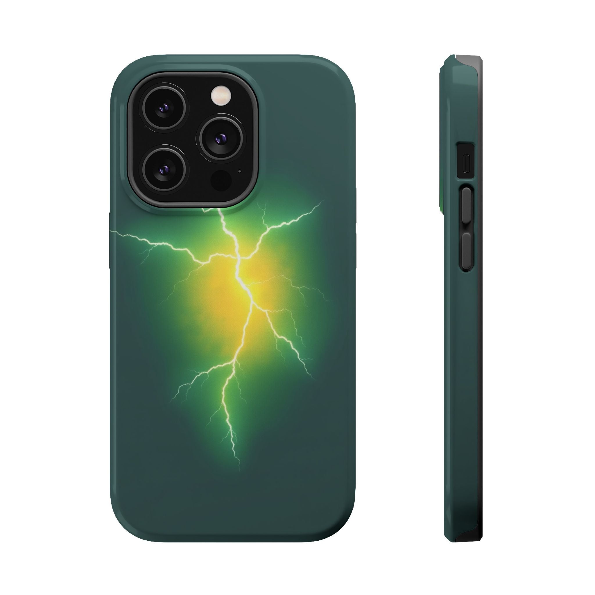 iPhone Emerald Green And Gold Prairie Lightning Soft iPhone Finish · iPhone Case