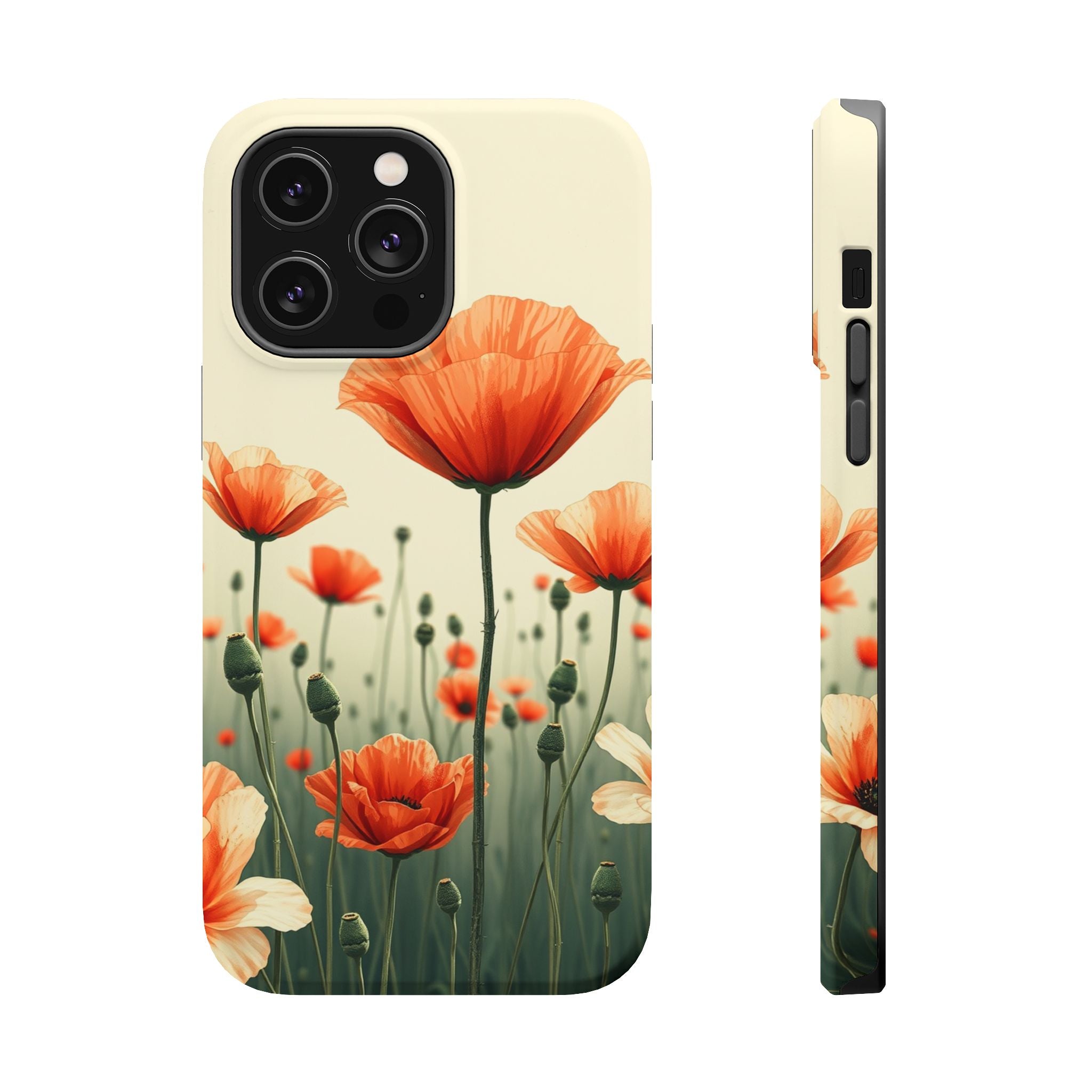 iPhone Sage And Ivory Poppy Field Bold Modern Everyday Snap Case · iPhone Case