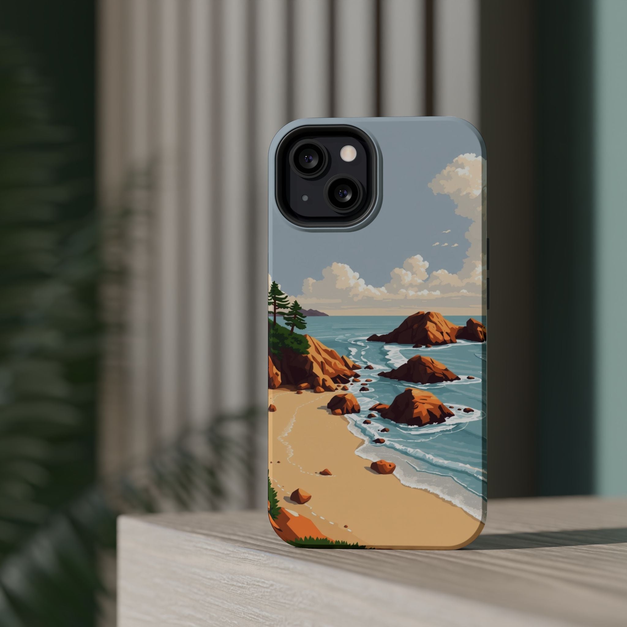 iPhone Mustard And Rust Pebble Beach Slim Everyday Designer Case · iPhone Case