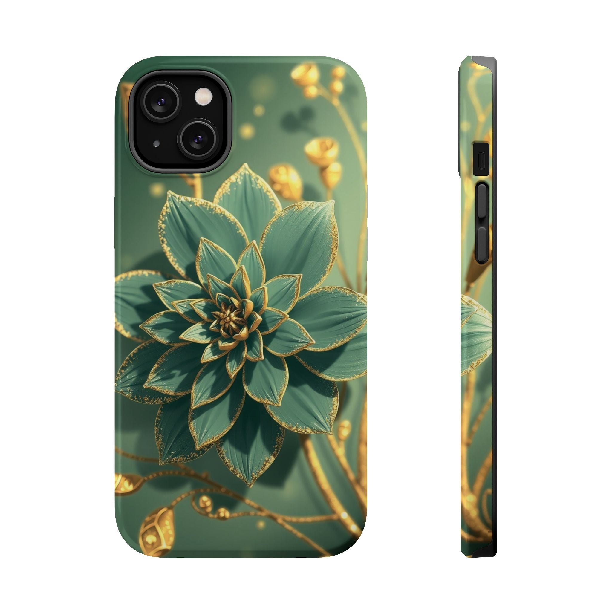 iPhone Floral Gold Foil Pixel Art -Bit Slim Everyday Designer Case · iPhone Case