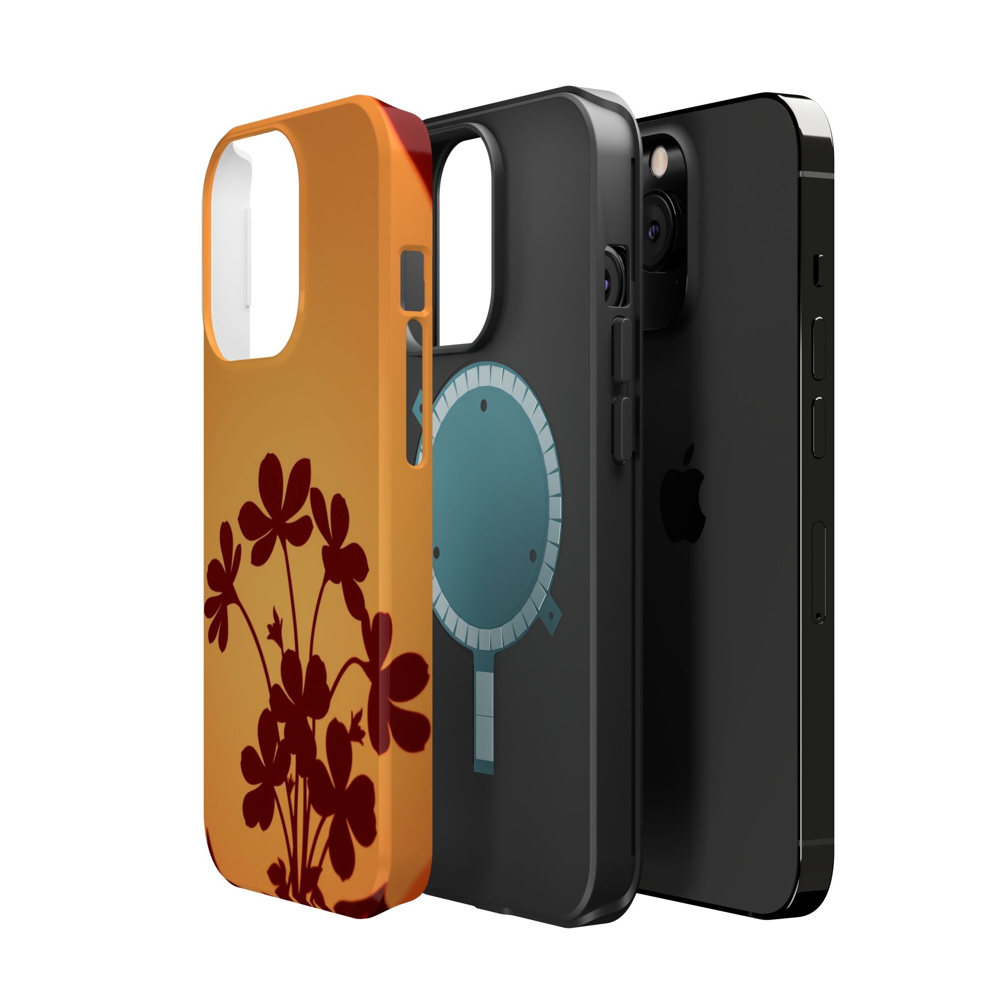 iPhone Floral Silhouette Electric Art Slim Everyday Designer Case · iPhone Case