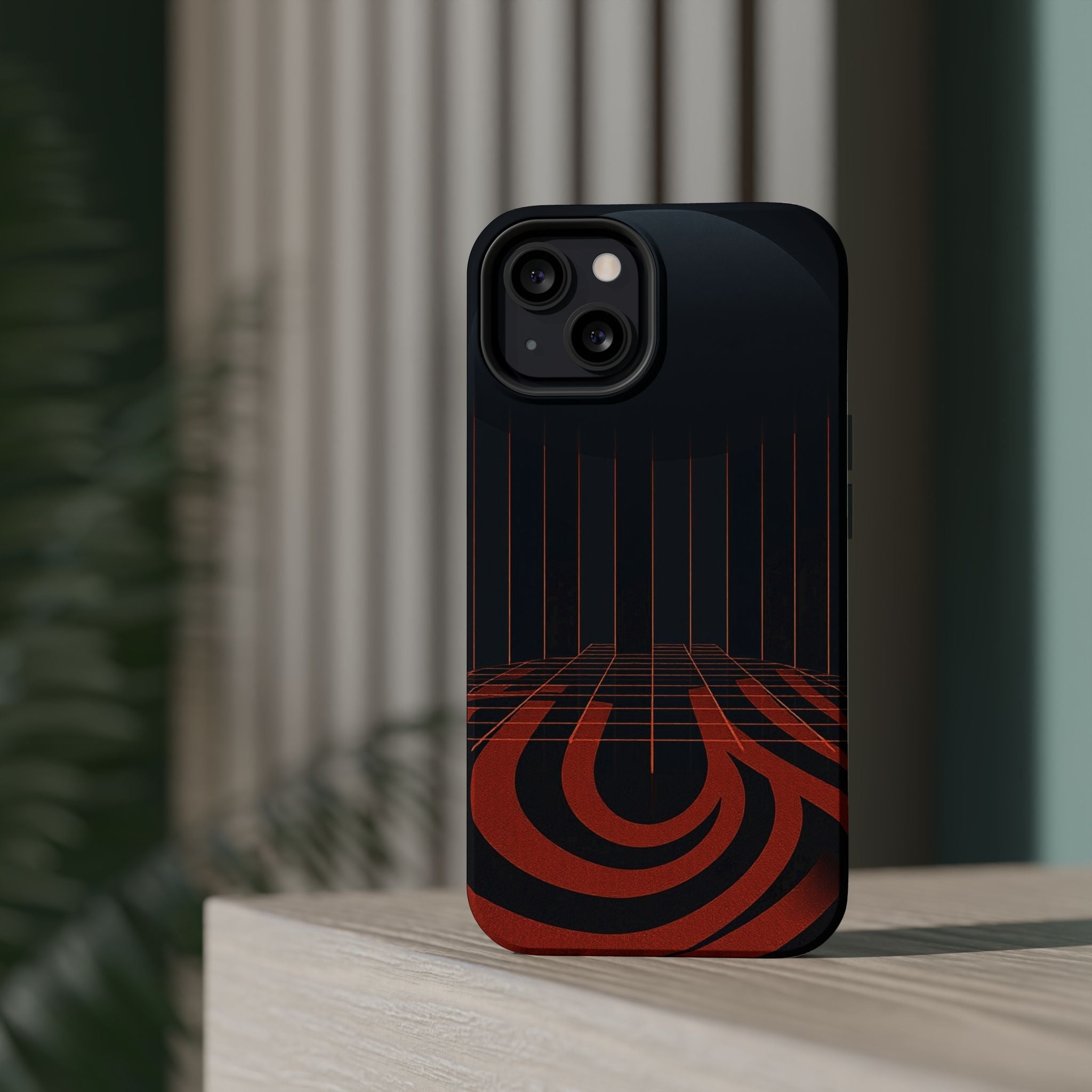 iPhone Op Art Grid Dark Gothic Ink Bold Modern Everyday Snap Case · iPhone Case