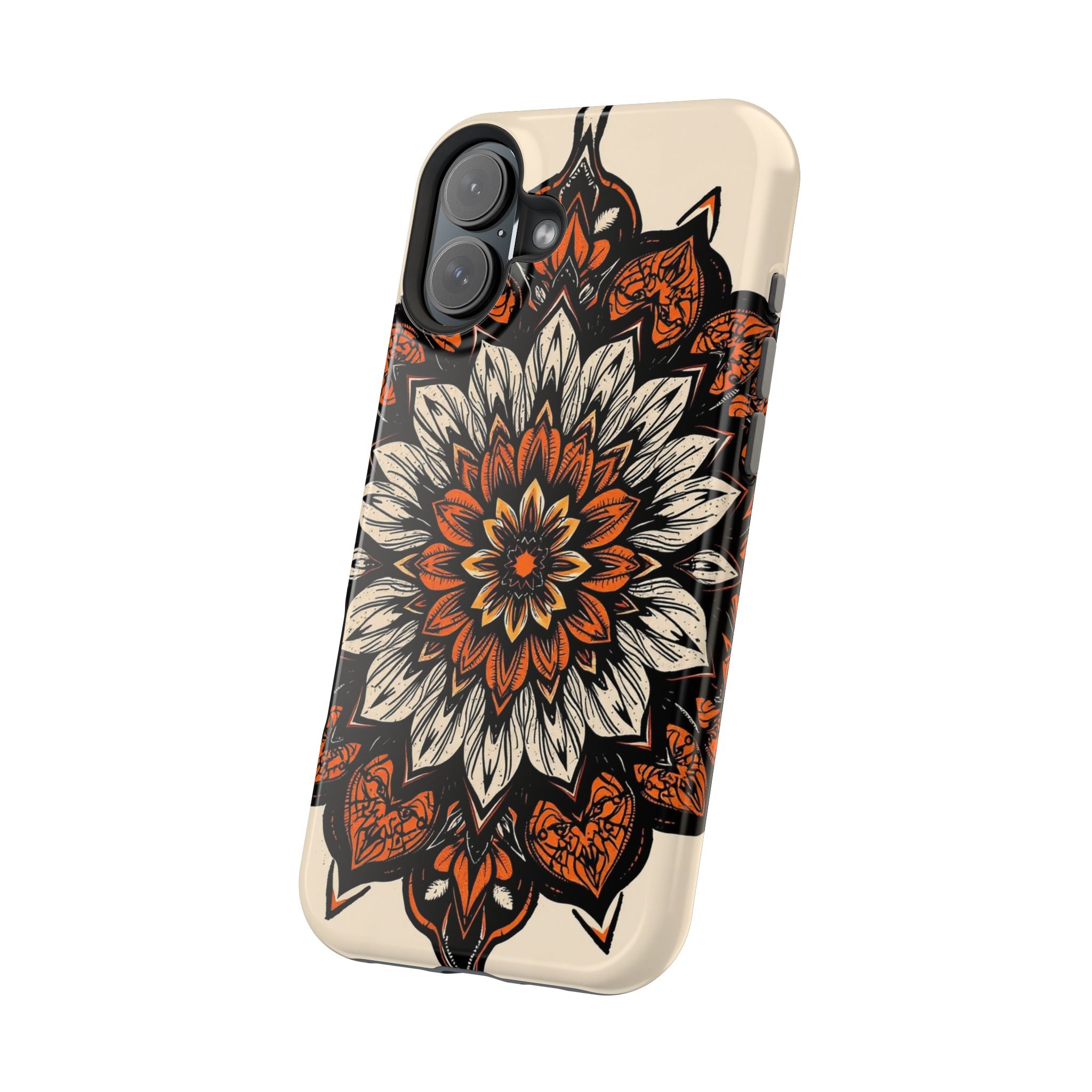 iPhone Burnt Orange And Sand Floral Mandala Slim Snap Cas Carry Case · iPhone Ca