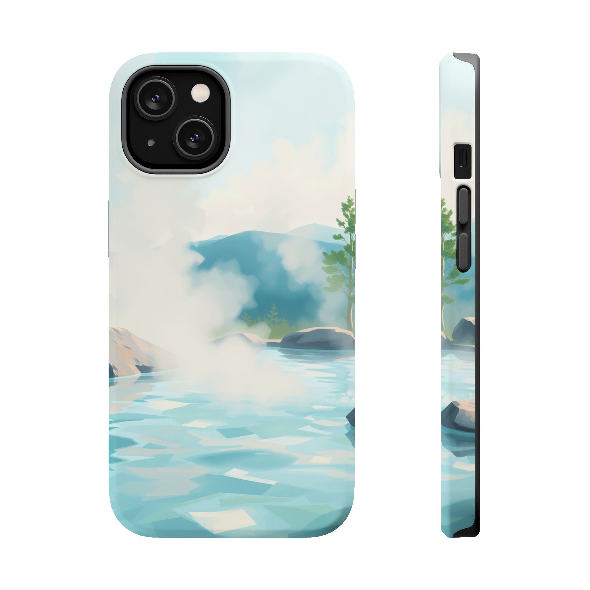 iPhone Mint And Blush Hot Spring Steam Slim Everyday Designer Case · iPhone Case