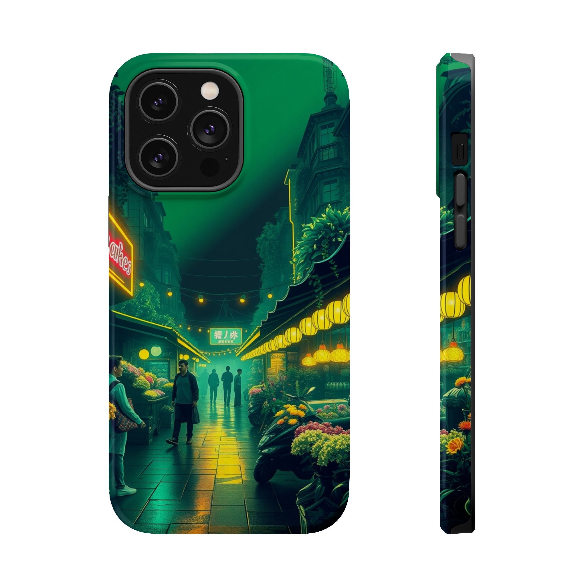 iPhone Flower Market Neon Cyberpunk Slim Everyday Designer Case · iPhone Case