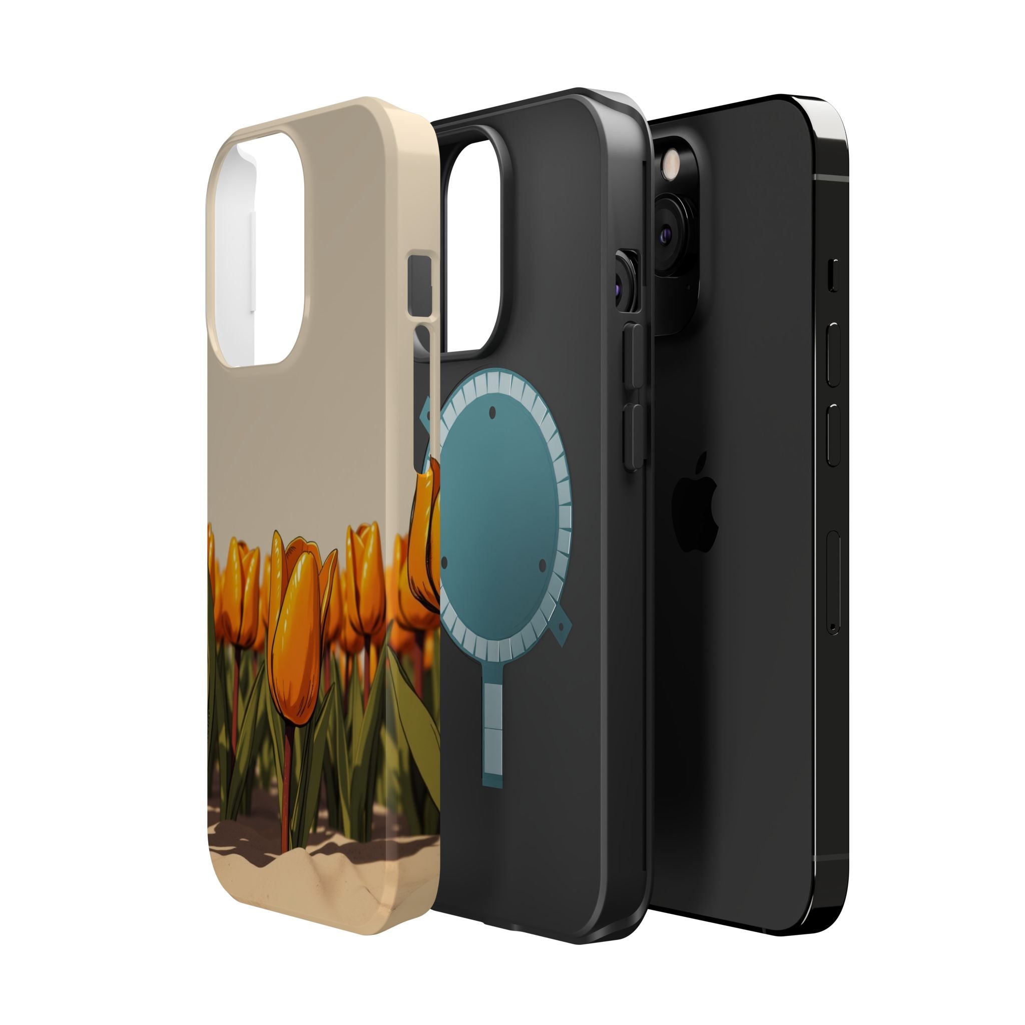 iPhone Burnt Orange And Sand Tulip Row Slim Everyday Designer Case · iPhone Case
