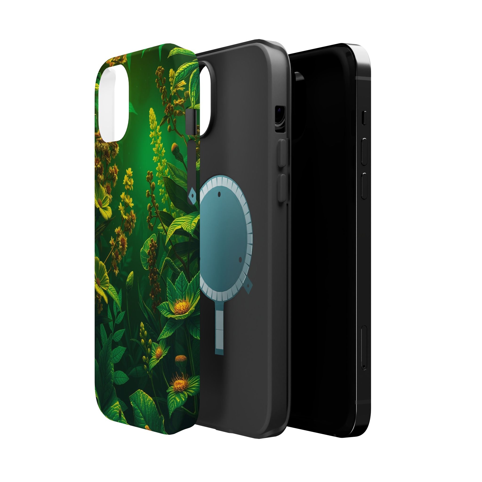 iPhone Emerald Green And Gold Vintage Botanicals Print Slim Snap Case · iPhone C