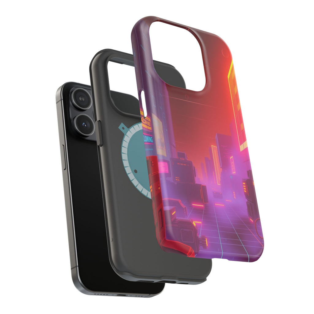iPhone Dreamy 80s Grid Synthwave Design Slim Everyday Designer Case · iPhone Cas