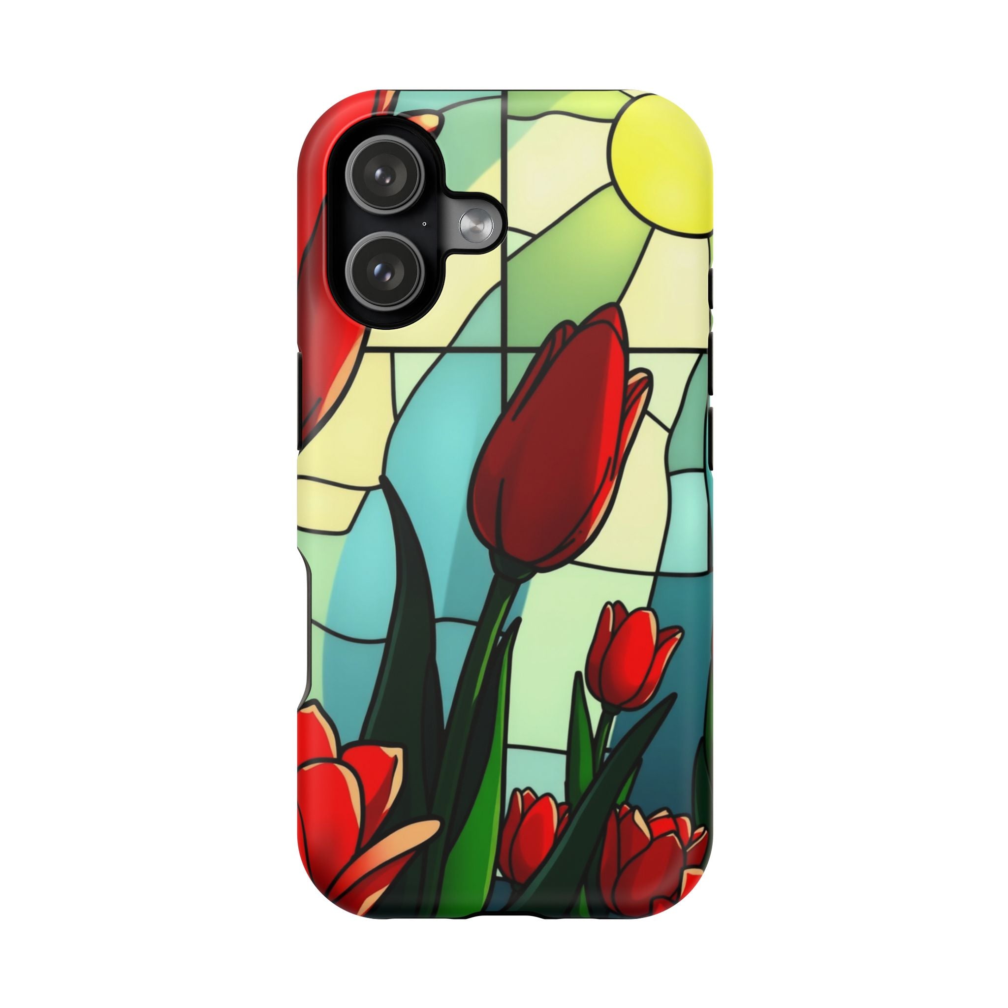 iPhone Tulip Row Stained Glass Slim Everyday Designer Case · iPhone Case