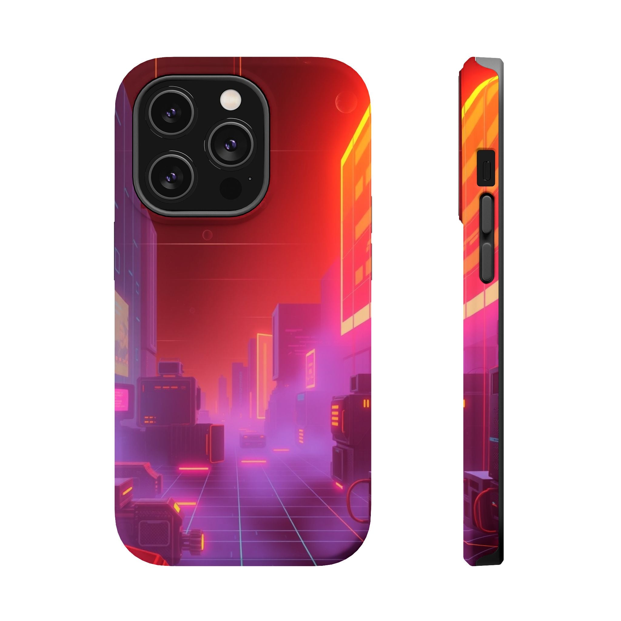 iPhone Dreamy 80s Grid Synthwave Design Slim Everyday Designer Case · iPhone Cas