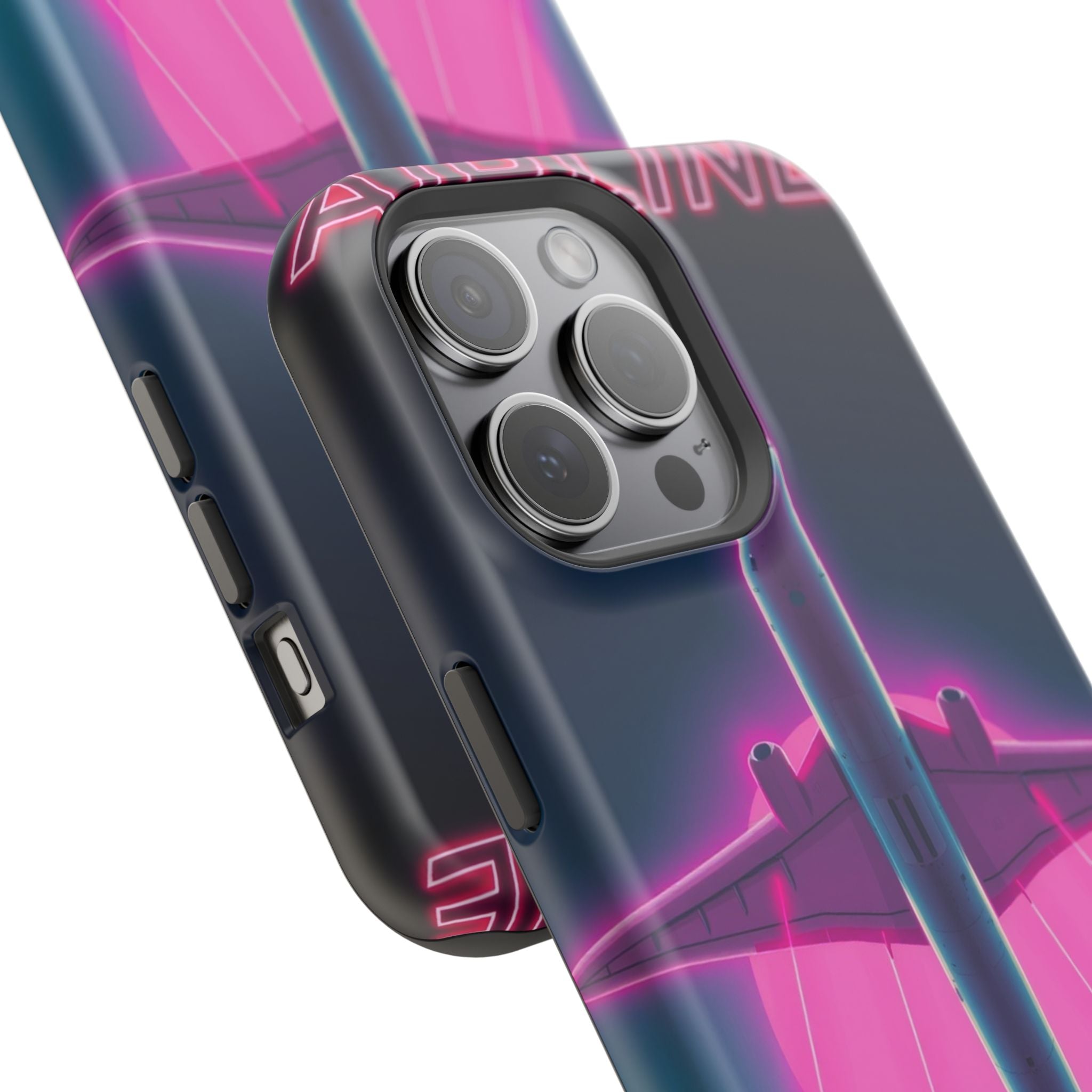 iPhone Cyan And Magenta Retro Airline Poster Slim Everyday Designer Case · iPhon