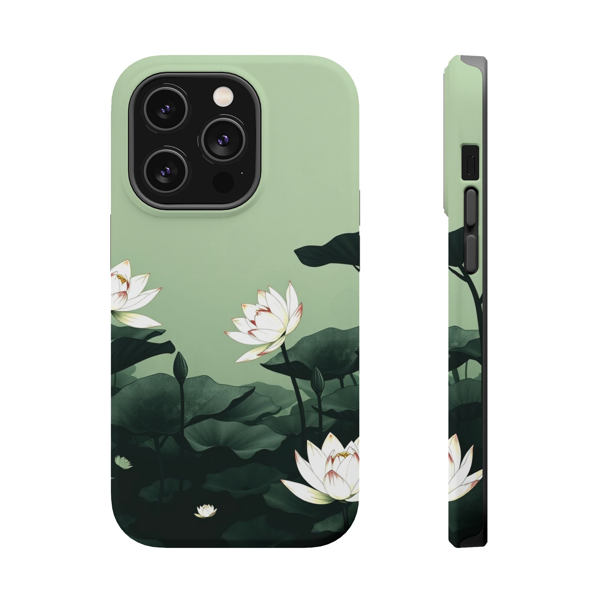 iPhone Sage And Ivory Lotus Pond Bold Modern Everyday Snap Case · iPhone Case