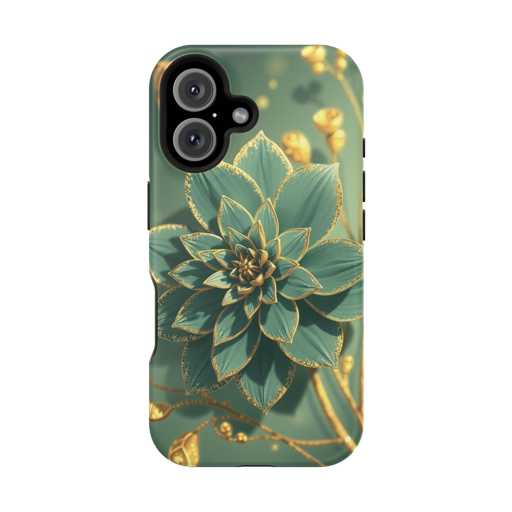 iPhone Floral Gold Foil Pixel Art -Bit Slim Everyday Designer Case · iPhone Case