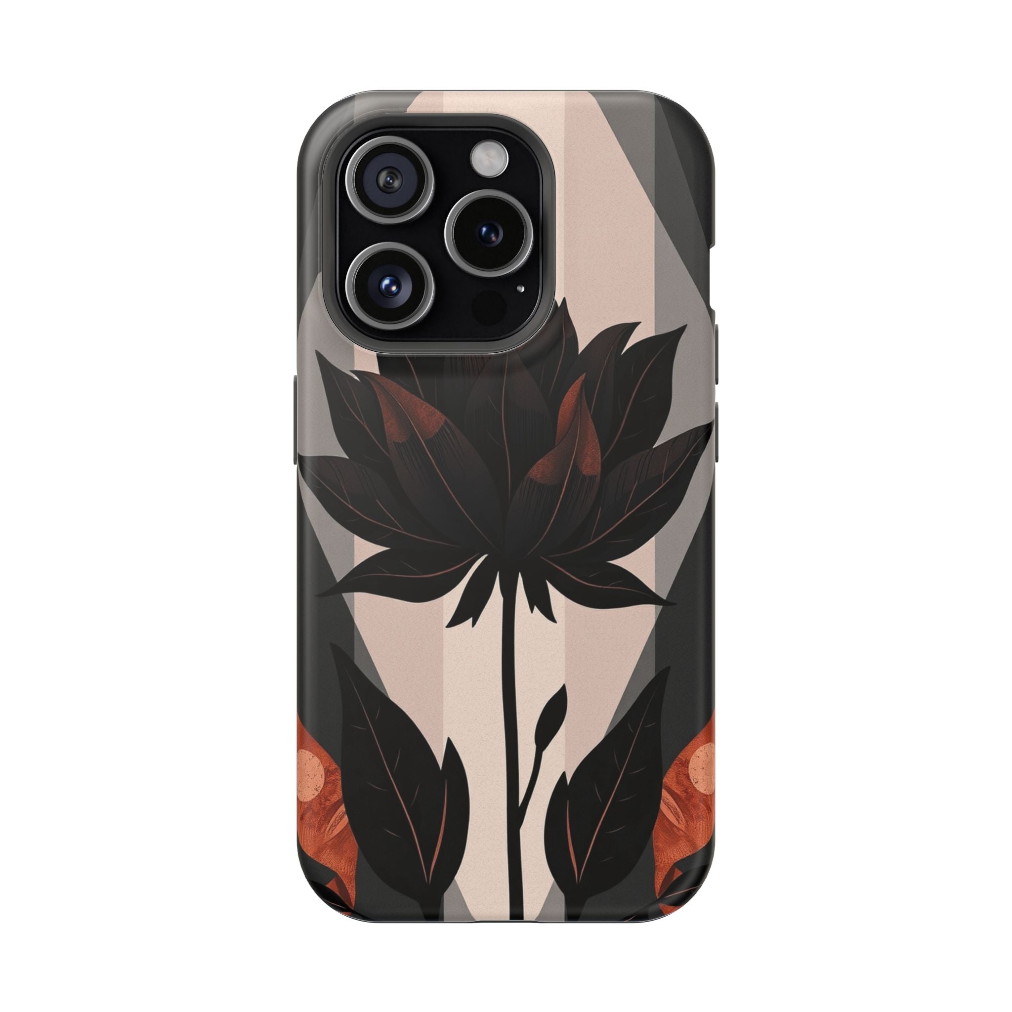 iPhone Charcoal And Copper Floral Silhouette Slim iPhone Everyday · iPhone Case