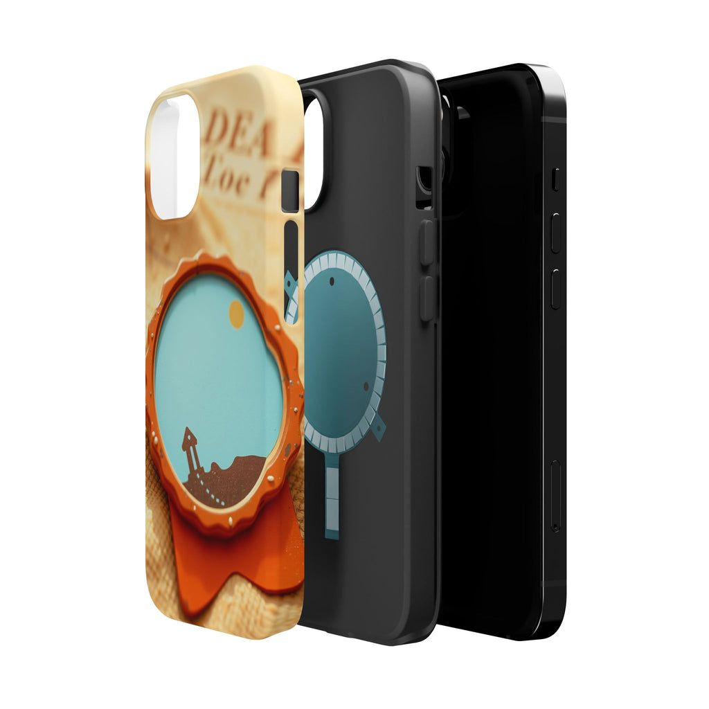iPhone Burnt Orange And Sand Retro Travel Badge Soft Finish Everyday Case · iPho