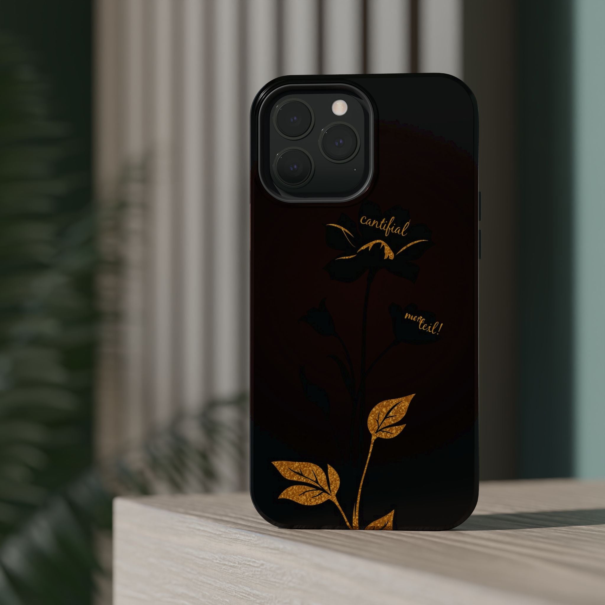 iPhone Earthy Floral Silhouette Design Slim Everyday Designer Case · iPhone Case