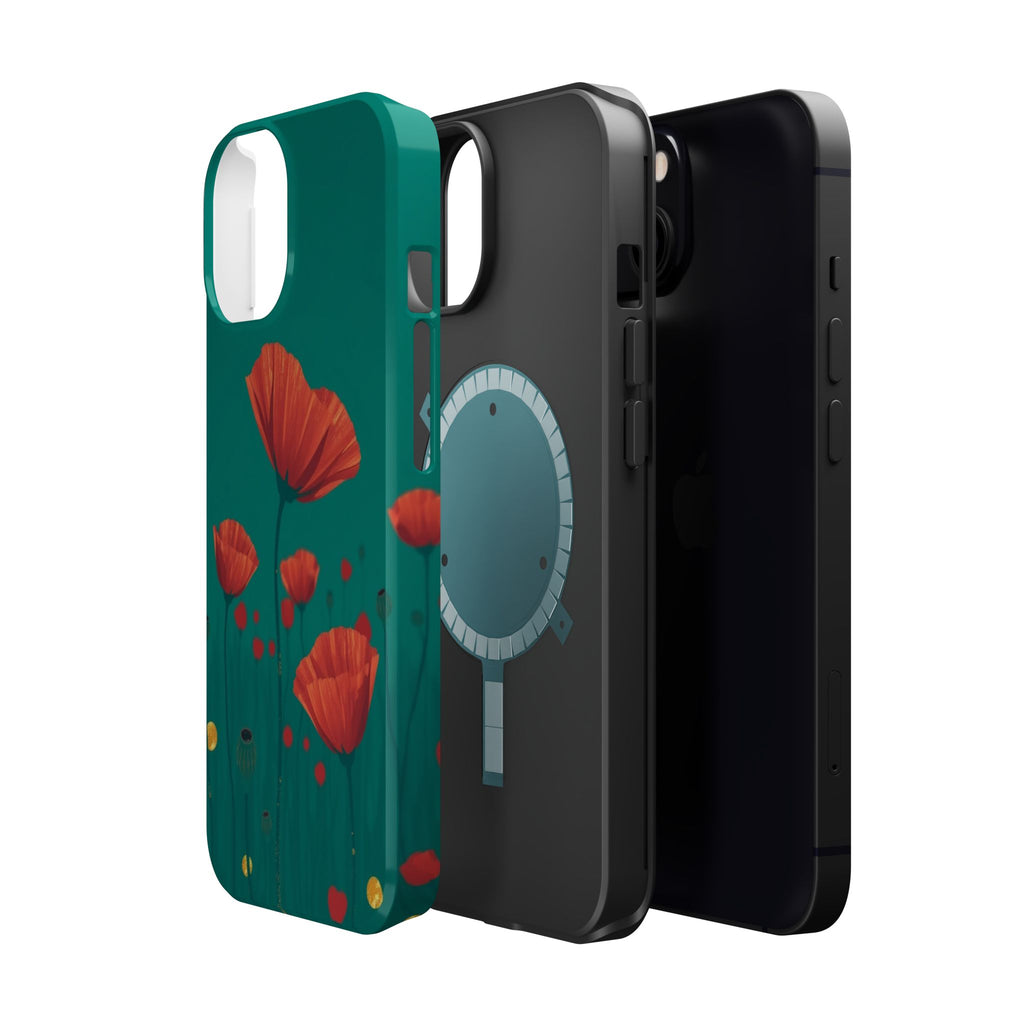 iPhone Earthy Poppy Field Design Bold Modern Everyday Snap Case · iPhone Case