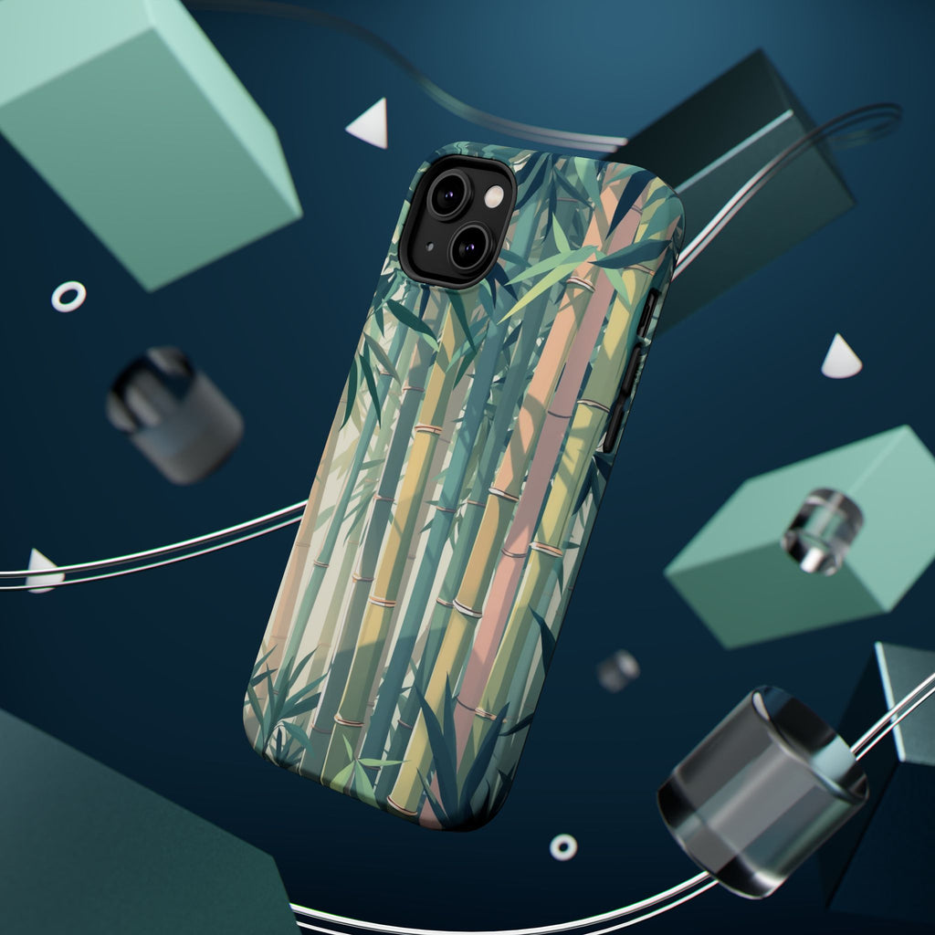 iPhone Mint And Blush Bamboo Grove Bold Modern Everyday Snap Case · iPhone Case